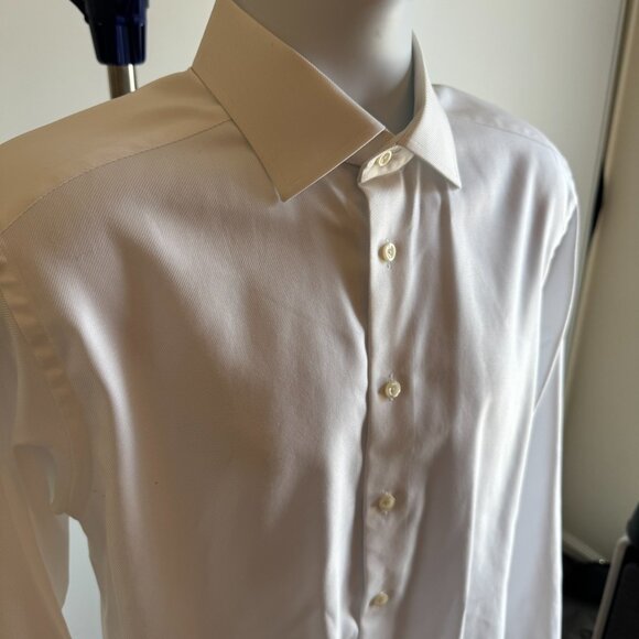 Eton White Signature Twill Slim 41 16 Dress Shirt - Picture 6 of 12